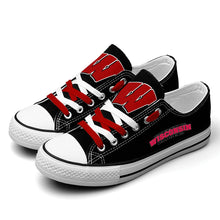Load image into Gallery viewer, NCAA Wisconsin Badgers Low Top Canvas Shoes Gift For Fans H3010