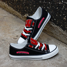 Load image into Gallery viewer, NCAA Wisconsin Badgers Low Top Canvas Shoes Gift For Fans H3010