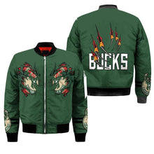 Load image into Gallery viewer, Milwaukee Bucks NBA Claws Bomber Jacket Apparel Gift For Fans L0411-017