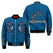 Load image into Gallery viewer, Minnesota Timberwolves NBA Claws Bomber Jacket Apparel Gift For Fans L0411-018