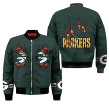 Load image into Gallery viewer, Green Bay Packers NFL Claws Bomber Jacket Apparel Gift For Fans L0411-012