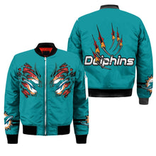 Load image into Gallery viewer, Miami Dolphins NFL Claws Bomber Jacket Apparel Gift For Fans L0411-019