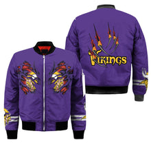 Load image into Gallery viewer, Minnesota Vikings NFL Claws Bomber Jacket Apparel Gift For Fans L0411-020