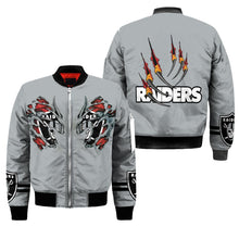 Load image into Gallery viewer, Oakland Raiders NFL Claws Bomber Jacket Apparel Gift For Fans L0411-025