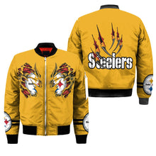 Load image into Gallery viewer, Pittsburgh Steelers NFL Claws Bomber Jacket Apparel Gift For Fans L0411-027