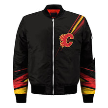 Load image into Gallery viewer, Calgary Flames NHL Black Bomber Jacket Apparel Gift For Fans L2910-09