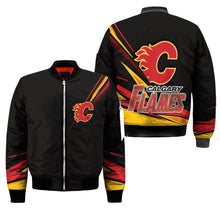 Load image into Gallery viewer, Calgary Flames NHL Black Bomber Jacket Apparel Gift For Fans L2910-09