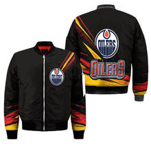 Load image into Gallery viewer, Edmonton Oilers NHL Black Bomber Jacket Apparel Gift For Fans L2910-02