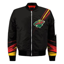 Load image into Gallery viewer, Minnesota Wild NHL Black Bomber Jacket Apparel Gift For Fans L2910-30