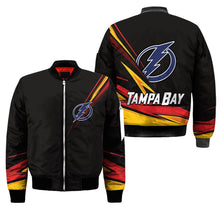 Load image into Gallery viewer, Tampa Bay Lightning NHL Black Bomber Jacket Apparel Gift For Fans L2910-19