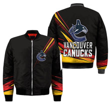Load image into Gallery viewer, Vancouver Canucks NHL Black Bomber Jacket Apparel Gift For Fans L2910-17