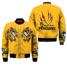 Load image into Gallery viewer, Pittsburgh Penguins NHL Claws Bomber Jacket Apparel Gift For Fans L0411-14