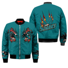 Load image into Gallery viewer, San Jose Sharks NHL Claws Bomber Jacket Apparel Gift For Fans L0411-13