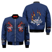 Load image into Gallery viewer, Washington Capitals NHL Claws Bomber Jacket Apparel Gift For Fans L0411-07