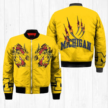Load image into Gallery viewer, Michigan Wolverines NCAA Claws Bomber Jacket Apparel Gift For Fans L0411-130