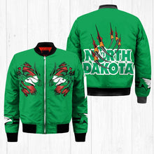 Load image into Gallery viewer, North Dakota Fighting Hawks NCAA Claws Bomber Jacket Apparel Gift For Fans L0411-105