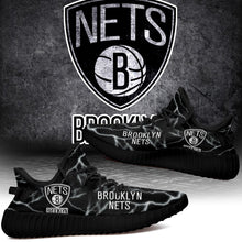 Load image into Gallery viewer, Brooklyn Nets NBA Like Yeezy Shoes Lightning Black Edition Gift For Fans T0811-V08-28