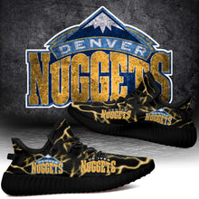 Load image into Gallery viewer, Denver Nuggets NBA Like Yeezy Shoes Lightning Black Edition Gift For Fans T0811-V08-23