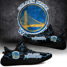 Load image into Gallery viewer, Golden State Warriors NBA Like Yeezy Shoes Lightning Black Edition Gift For Fans T0811-V08-21