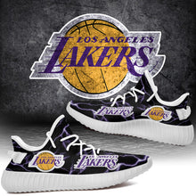 Load image into Gallery viewer, Los Angeles Lakers NBA Like Yeezy Shoes Lightning Black Edition Gift For Fans T0811-V08-17