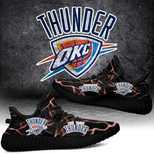 Load image into Gallery viewer, Oklahoma City Thunder NBA Like Yeezy Shoes Lightning Black Edition Gift For Fans T0811-V08-10