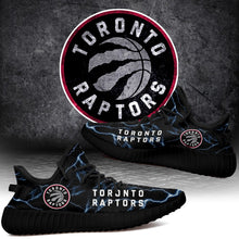 Load image into Gallery viewer, Toronto Raptors NBA Like Yeezy Shoes Lightning Black Edition Gift For Fans T0811-V08-3
