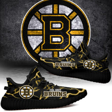 Load image into Gallery viewer, Boston Bruins NHL Like Yeezy Shoes Lightning Black Edition Gift For Fans T0811-V08-29