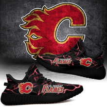 Load image into Gallery viewer, Calgary Flames NHL Like Yeezy Shoes Lightning Black Edition Gift For Fans T0811-V08-27