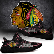Load image into Gallery viewer, Chicago Blackhawks NHL Like Yeezy Shoes Lightning Black Edition Gift For Fans T0811-V08-25