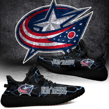 Load image into Gallery viewer, Columbus Blue Jackets NHL Like Yeezy Shoes Lightning Black Edition Gift For Fans T0811-V08-23