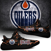 Load image into Gallery viewer, Edmonton Oilers NHL Like Yeezy Shoes Lightning Black Edition Gift For Fans T0811-V08-20