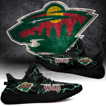 Load image into Gallery viewer, Minnesota Wild NHL Like Yeezy Shoes Lightning Black Edition Gift For Fans T0811-V08-17