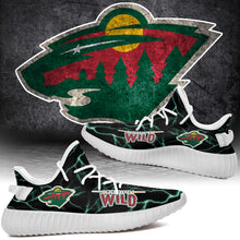 Load image into Gallery viewer, Minnesota Wild NHL Like Yeezy Shoes Lightning Black Edition Gift For Fans T0811-V08-17
