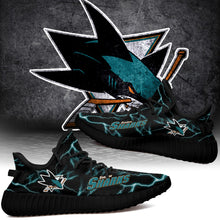 Load image into Gallery viewer, San Jose Sharks NHL Like Yeezy Shoes Lightning Black Edition Gift For Fans T0811-V08-8
