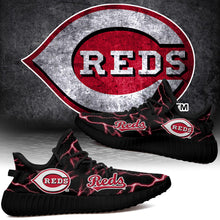 Load image into Gallery viewer, Cincinnati Reds MLB Like Yeezy Shoes Lightning Black Edition Gift For Fans T0811-V08-24