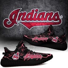 Load image into Gallery viewer, Cleveland Indians MLB Like Yeezy Shoes Lightning Black Edition Gift For Fans T0811-V08-23