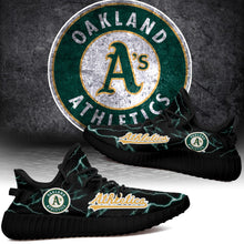 Load image into Gallery viewer, Oakland Athletics MLB Like Yeezy Shoes Lightning Black Edition Gift For Fans T0811-V08-11