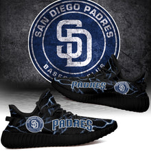 Load image into Gallery viewer, San Diego Padres MLB Like Yeezy Shoes Lightning Black Edition Gift For Fans T0811-V08-9
