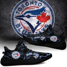 Load image into Gallery viewer, Toronto Blue Jays NHL Like Yeezy Shoes Lightning Black Edition Gift For Fans T0811-V08-3