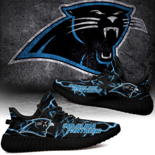 Load image into Gallery viewer, Carolina Panthers NFL Like Yeezy Shoes Lightning Black Edition Gift For Fans T0811-V08-28