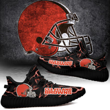 Load image into Gallery viewer, Cleveland Browns NFL Like Yeezy Shoes Lightning Black Edition Gift For Fans T0811-V08-25
