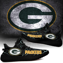 Load image into Gallery viewer, Green Bay Packers NFL Like Yeezy Shoes Lightning Black Edition Gift For Fans T0811-V08-22