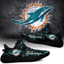 Load image into Gallery viewer, Miami Dolphins NFL Like Yeezy Shoes Lightning Black Edition Gift For Fans T0811-V08-15
