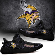Load image into Gallery viewer, Minnesota Vikings NFL Like Yeezy Shoes Lightning Black Edition Gift For Fans T0811-V08-14
