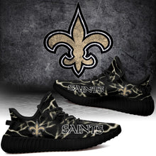Load image into Gallery viewer, New Orleans Saints NFL Like Yeezy Shoes Lightning Black Edition Gift For Fans T0811-V08-12
